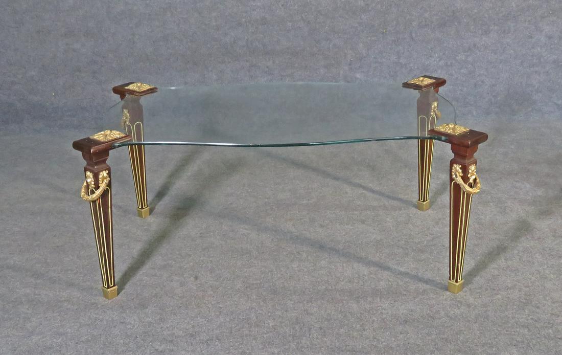 JANSEN STYLE GLASS TOP COFFEE TABLE (1 of 7)