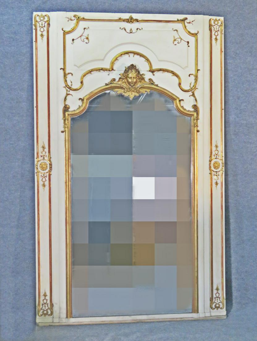 LARGE FRENCH TRUMEAU STYLE MIRROR (1 of 9)