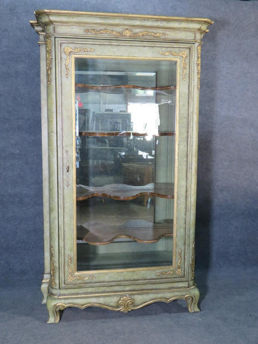 FRENCH PAINTED ONE DOOR CHINA CABINET (1 of 9)