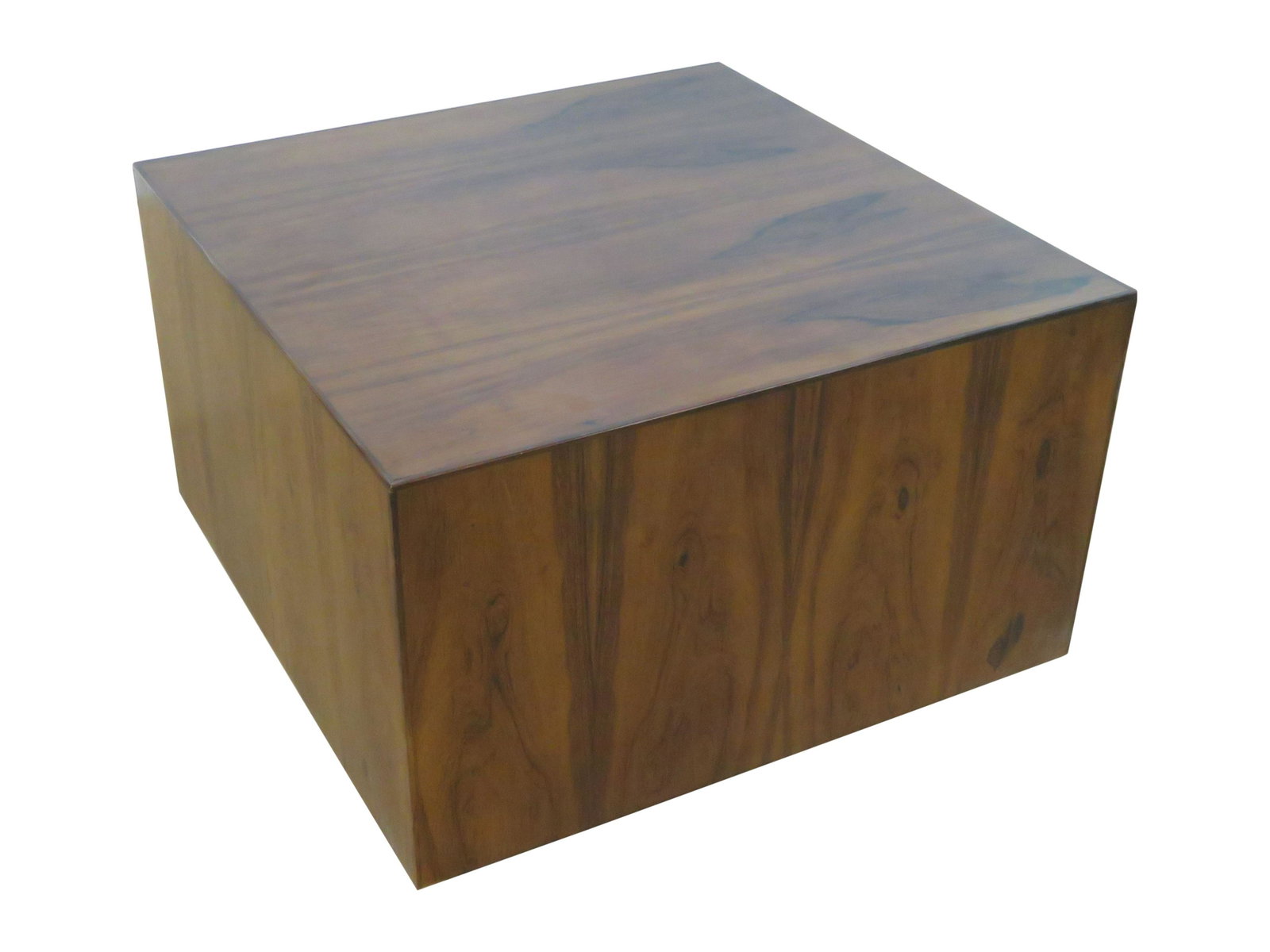 GEORGE NELSON FOR HERMAN MILLER ROSEWOOD COFFEE TABLE: Rosewood. Ebonized base. 18 1/4" h x 28 1/8" square.