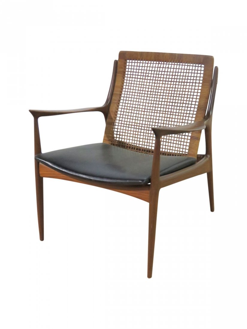 DANISH MODERN CANE BACK CHAIR (1 of 8)