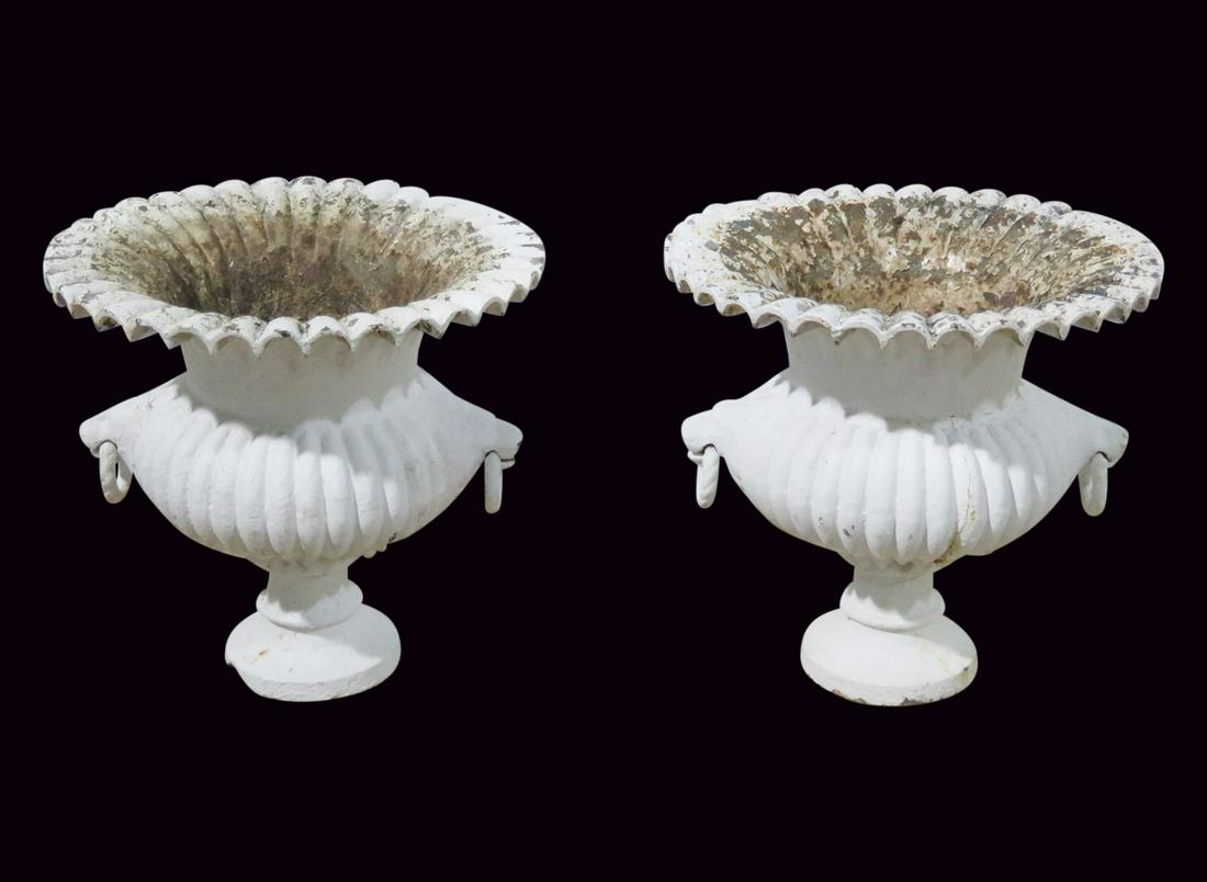 PAIR METAL GARDEN PLANTERS (1 of 11)