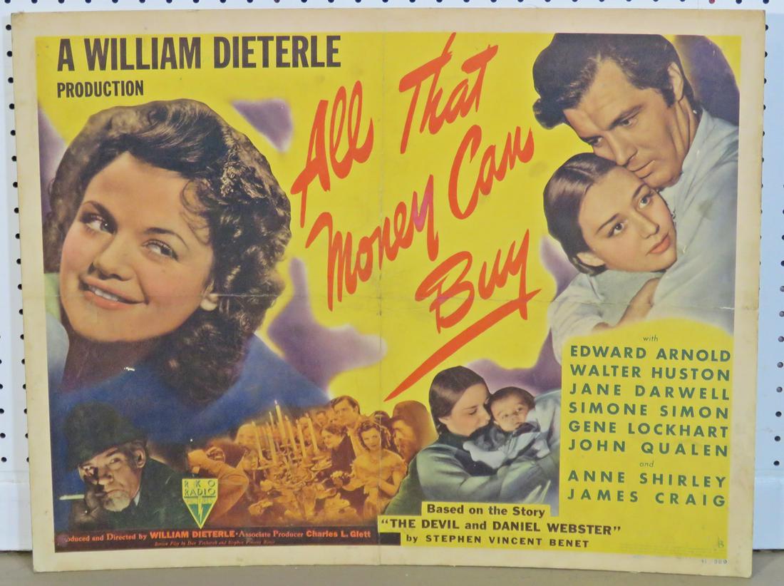 ALL THAT MONEY CAN BUY ADVERTISING POSTER: 41/369. 21 5/8" h x 27 3/4" w.