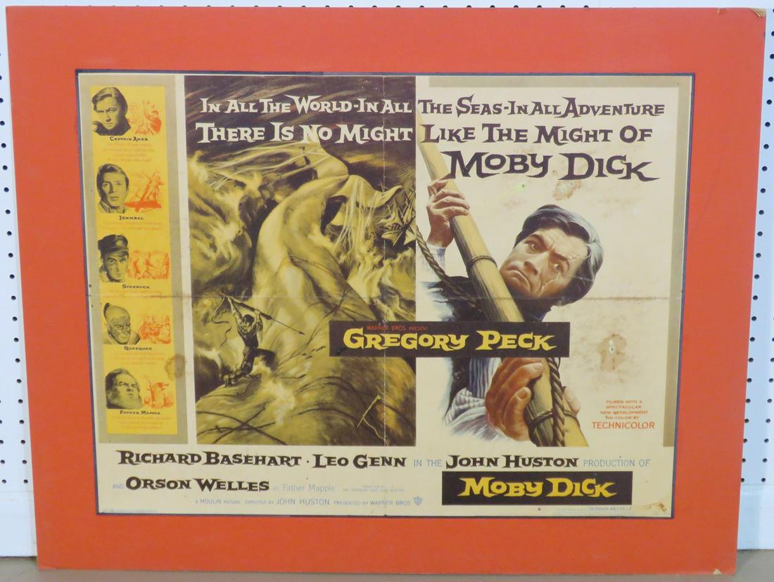 MOBY DICK ADVERTISING POSTER: 56/279. Overall 26" h x 32" w. 20 3/8" h x 26 1/8" w.