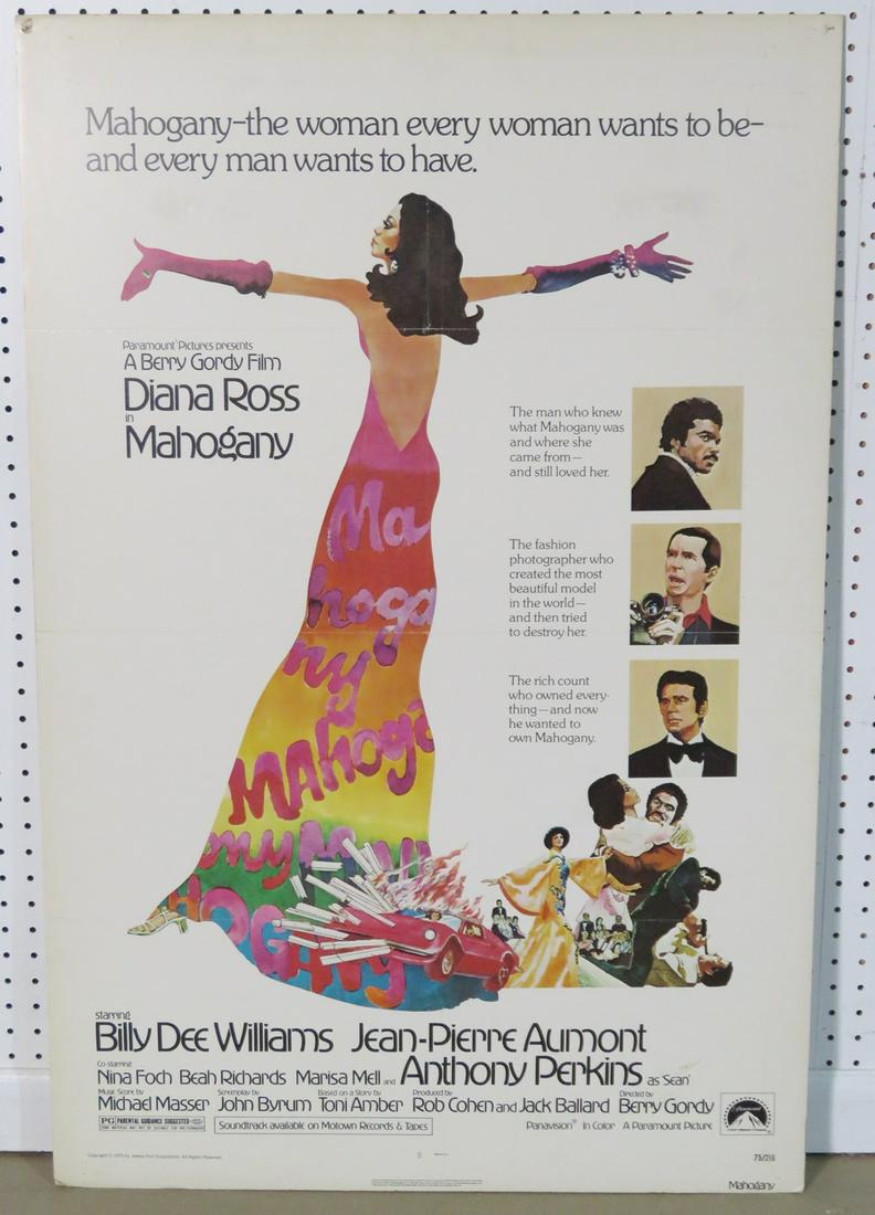 DIANA ROSS MAHOGANY ADVERTISING POSTER: 75/216. 41 1/8" h x 26 7/8" w.