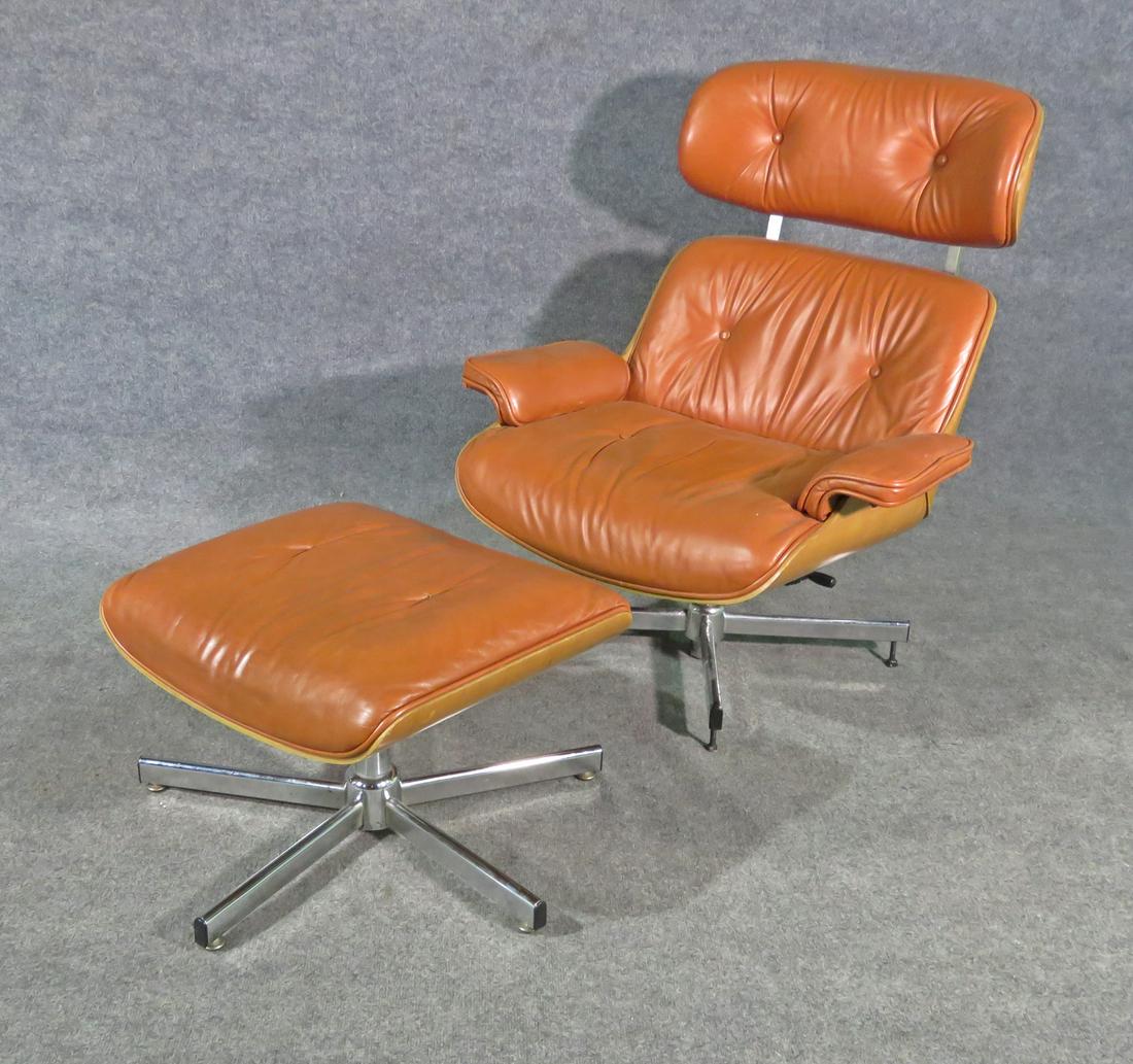 EAMES STYLE LEATHER CHAIR & OTTOMAN (1 of 10)