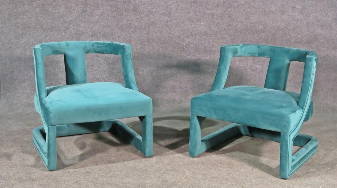 PAIR POST MODERN STYLE ARM CHAIRS (1 of 4)