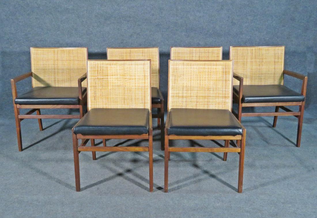 6 HIBRITEN WALNUT & CANE DINING CHAIRS (1 of 8)