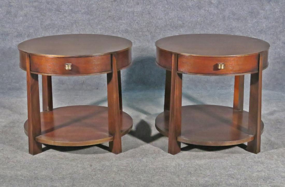 PAIR CONTEMPORARY DRUM TABLES (1 of 8)