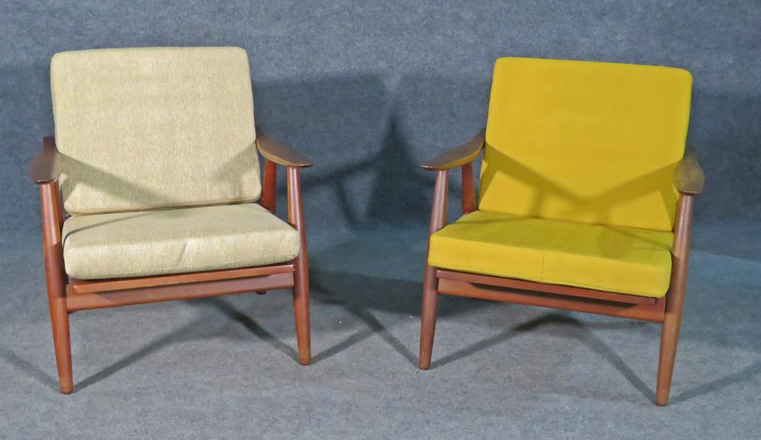 PAIR HANS WEGNER TEAK ARM CHAIRS (1 of 8)