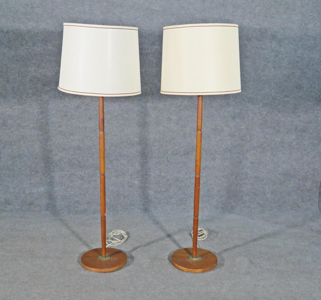 PAIR DANISH TEAK FLOOR LAMPS (1 of 7)