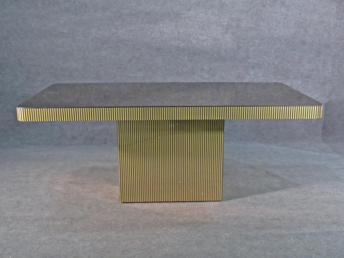 MID CENTURY MODERN MIRRORED TOP DINING TABLE (1 of 7)