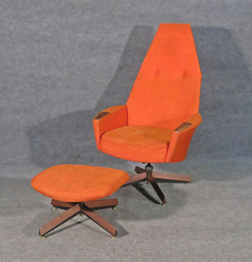ADRIAN PEARSALL SWIVEL CHAIR & OTTOMAN (1 of 9)