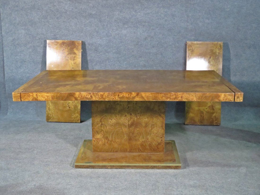 MILO BAUGHMAN STYLE BURL WALNUT DINING TABLE (1 of 12)