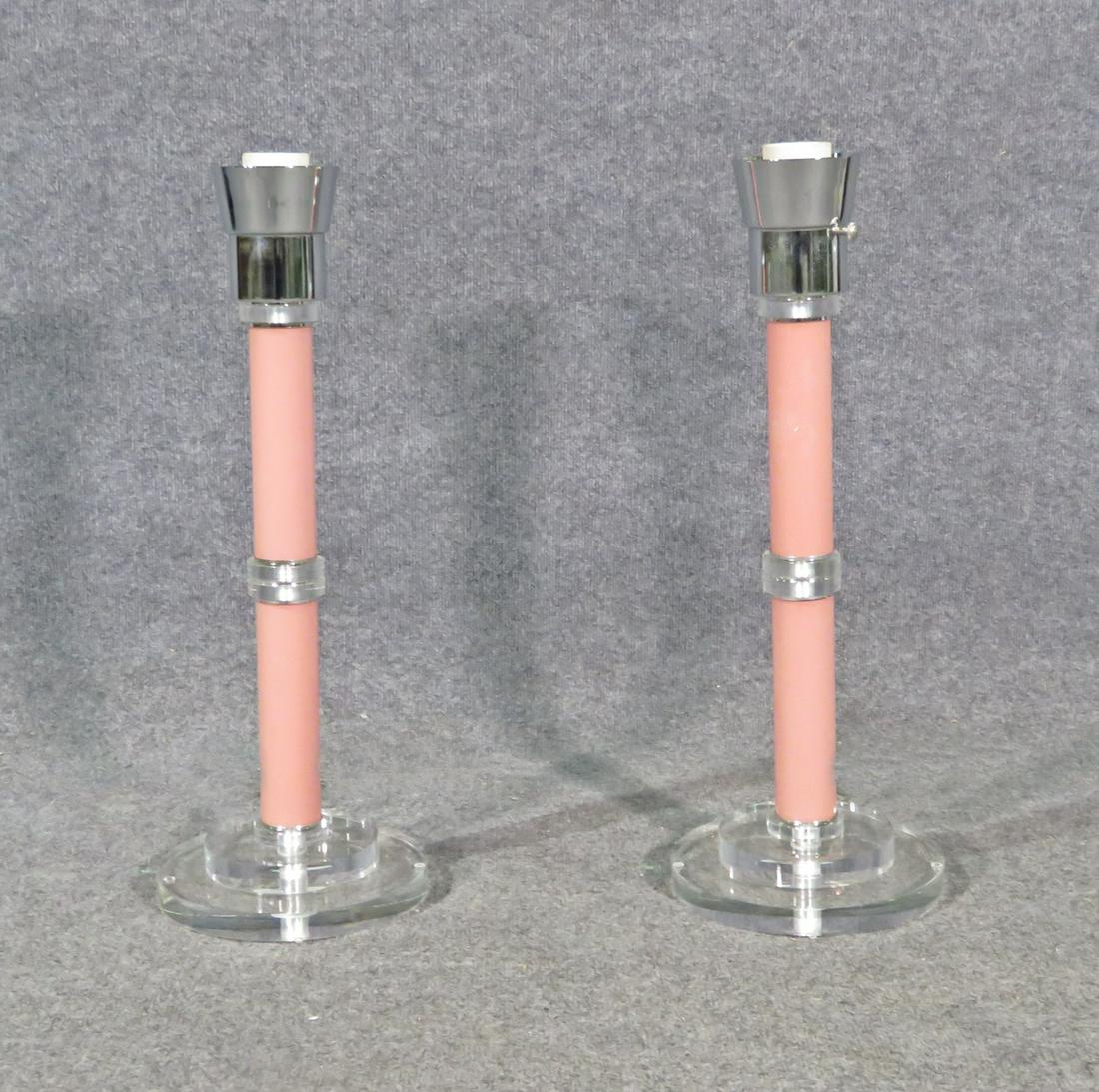 PAIR 80'S DECO LAMPS (1 of 7)