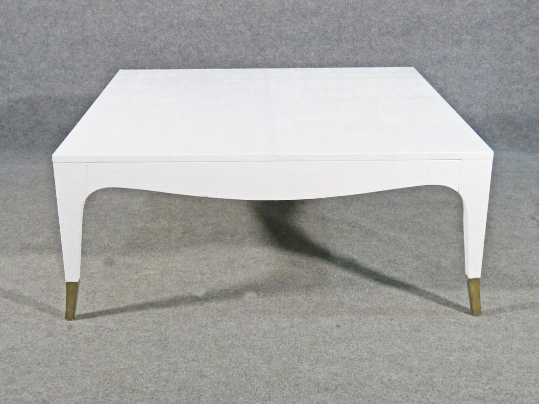 MID CENTURY MODERN CANVAS WRAPPED COFFEE TABLE (1 of 5)