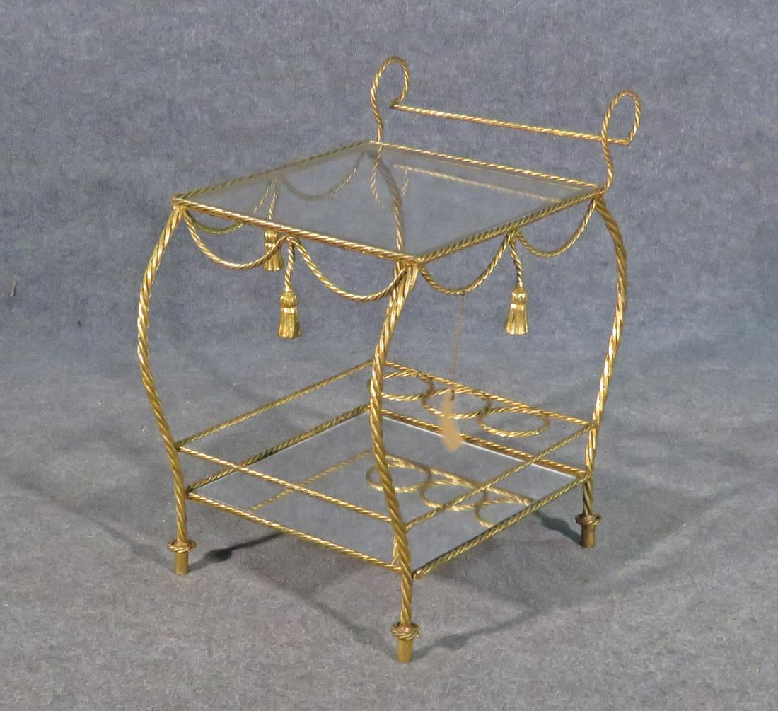 ITALIAN ROPE TWIST GILDED BAR CART (1 of 10)