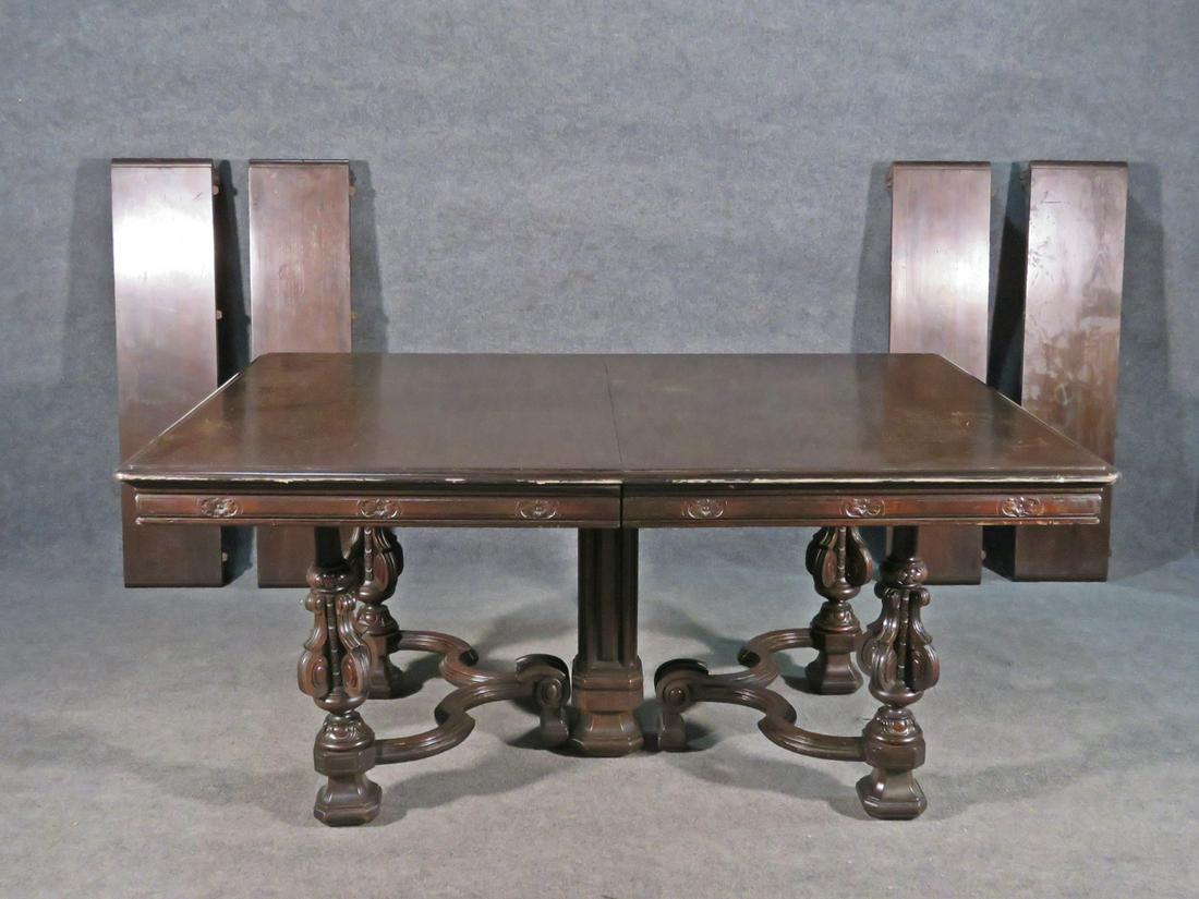 ANTIQUE CARVED DINING TABLE (1 of 11)
