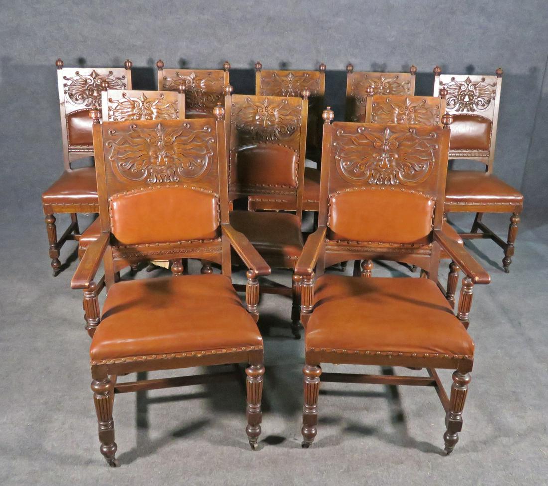 10 OAK DINING CHAIRS ATTR RJ HORNER (1 of 11)