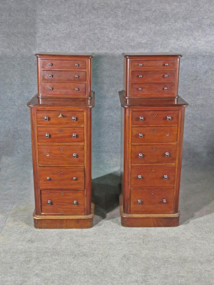 PAIR ANTIQUE ENGLISH LINGERIE CHESTS (1 of 10)