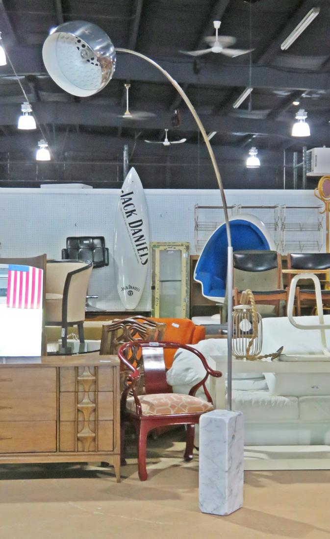 ARCO CHROME AND MARBLE FLOOR LAMP (1 of 8)