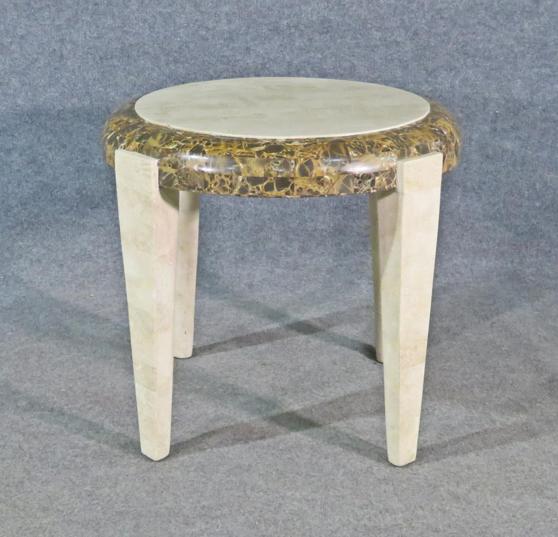 TESSELLATED TABLE ATTRIBUTED ENRIQUE GARCEL: Tessellated. 24 1/2" h x 27" diameter.