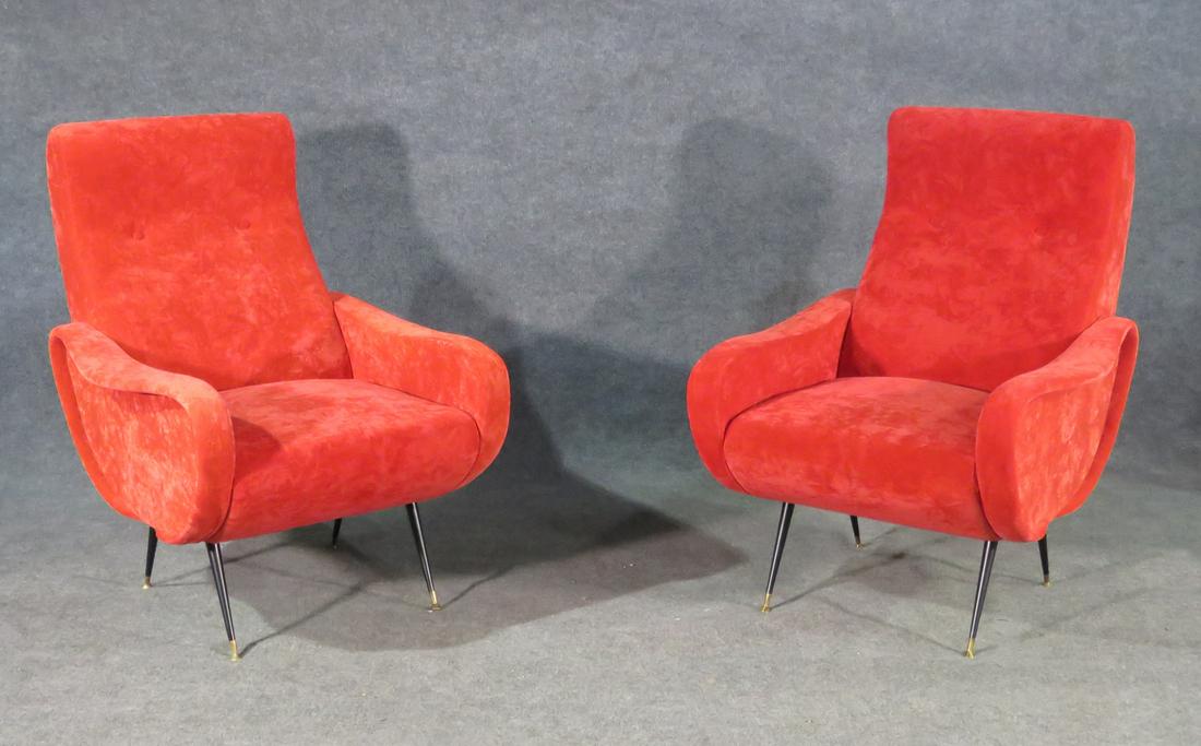 PAIR ZANUSO STYLE CHAIRS (1 of 5)