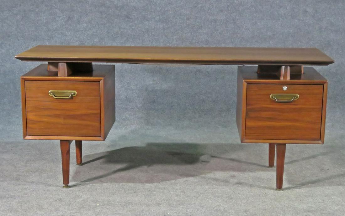MID CENTURY WALNUT FLOATING TOP DESK (1 of 10)
