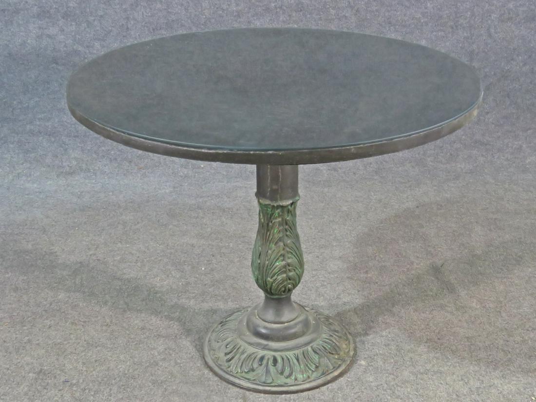 SLATE & GLASS TOP IRON TABLE (1 of 9)