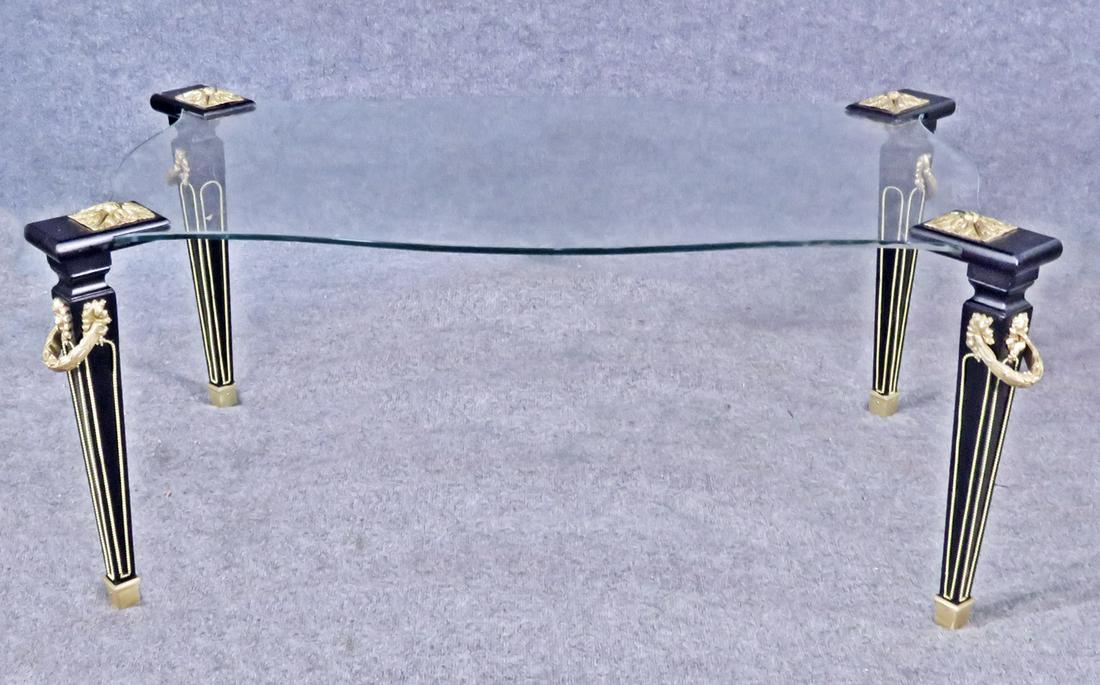 LOUIS XVI MAISON JANSEN STYLE GLASSTOP COFFEE TABLE (1 of 8)