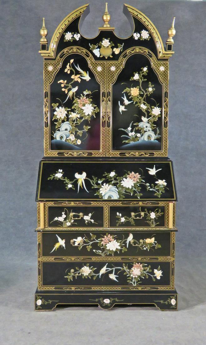 EBONIZED CHINOSERIE STYLE SECRETARY DESK (1 of 16)