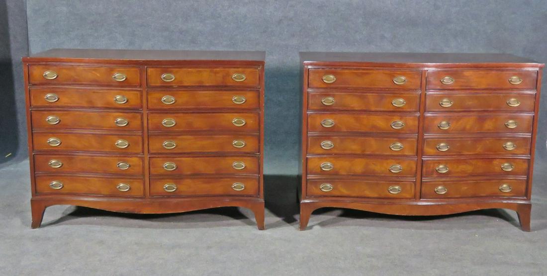 PAIR MAHOGANY LOW CHESTS (1 of 11)