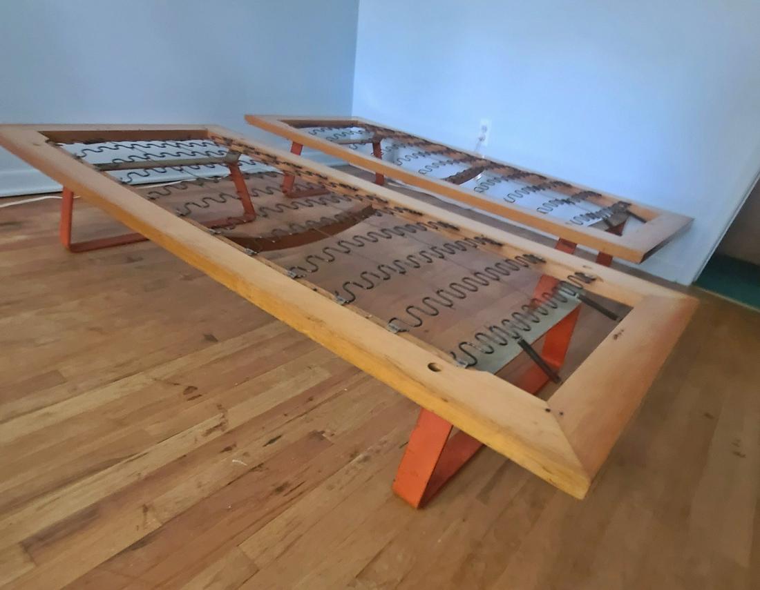 PAIR MID CENTURY MODERN DAY BEDS (1 of 4)