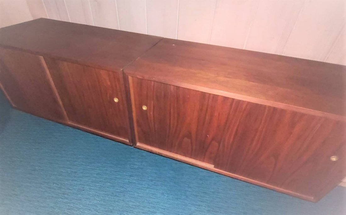 8 AMERICAN WALNUT FLOATING WALL HANGING CABINETS (1 of 3)