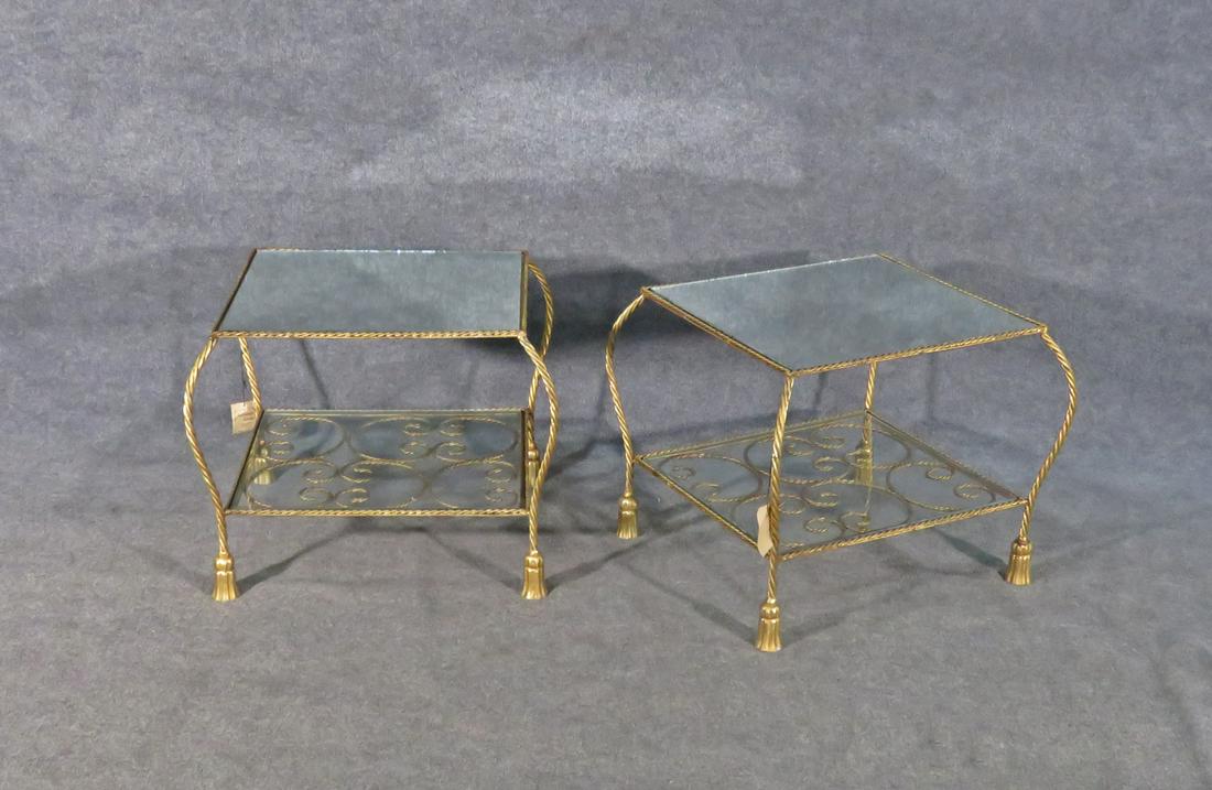 ITALIAN ROPE TWIST TWO TIER END TABLES (1 of 7)