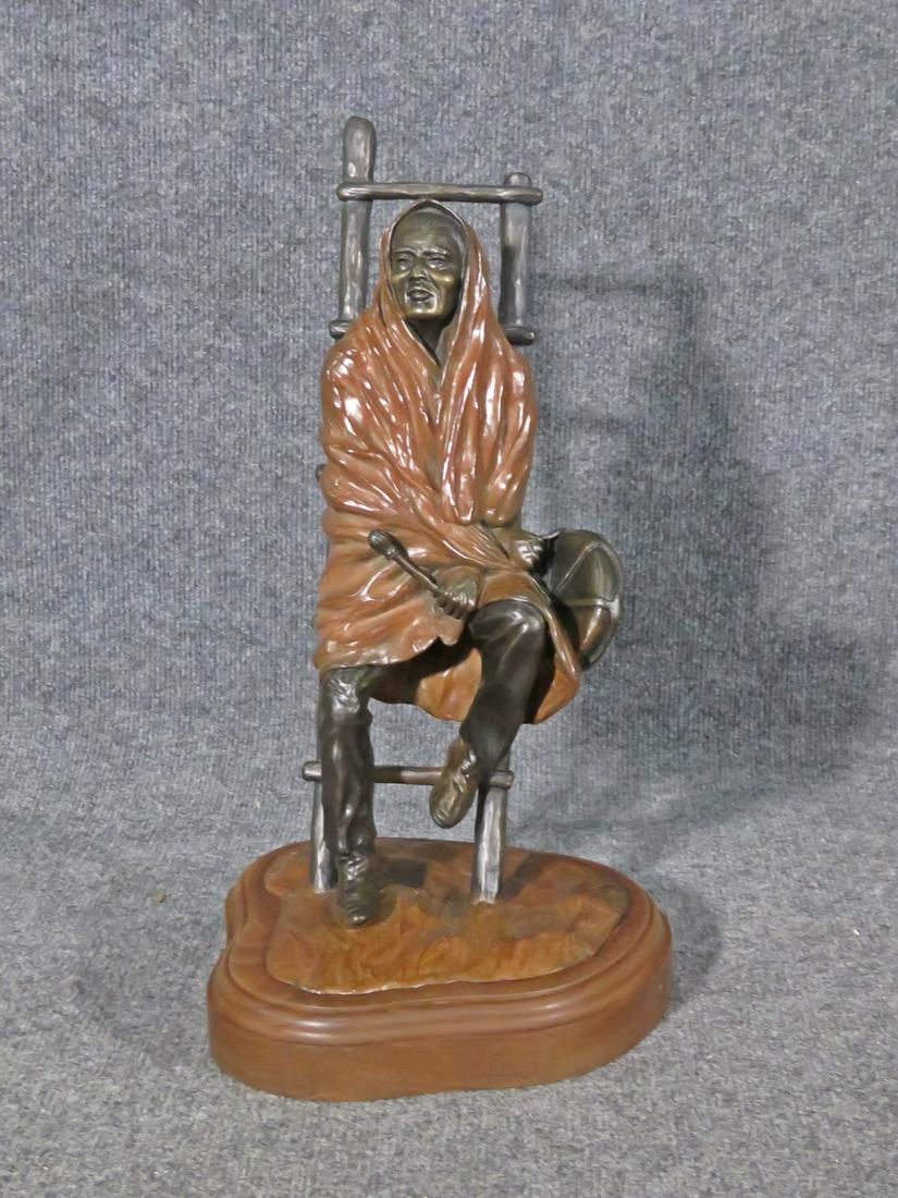 G H WALBYE BRONZE MAN SITTING ON LADDER (1 of 8)
