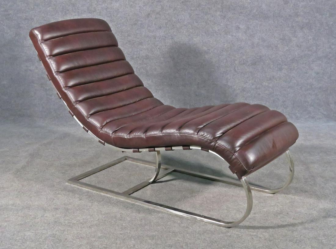 MIES VAN PER ROHE STYLE CHAISE LOUNGE CHAIR (1 of 4)