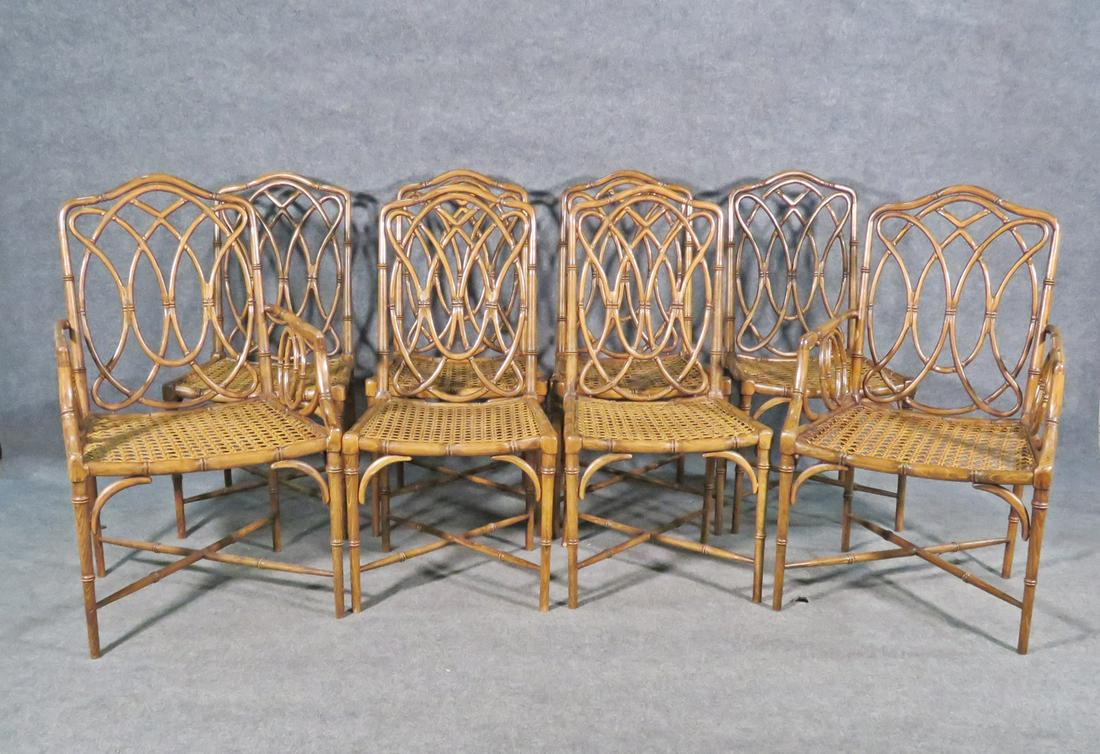 8 FAUX BAMBOO MODERN REGENCY STYLE CHAIRS (1 of 12)