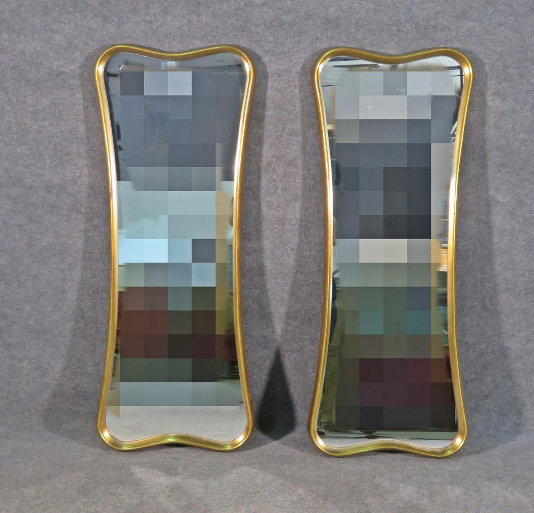 PAIR DESIGNER STYLE MIRRORS (1 of 8)