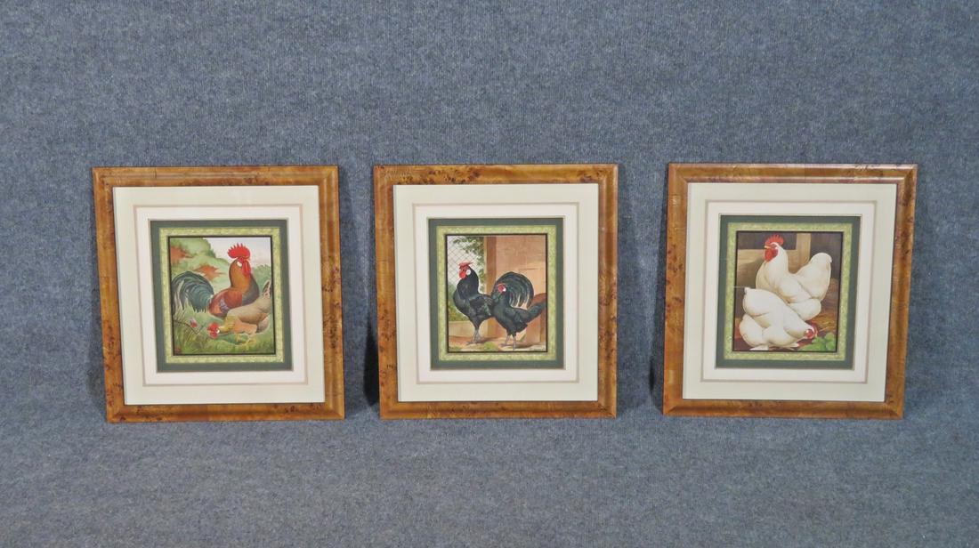 3 VINTAGE PRINTS ROOSTERS (1 of 9)