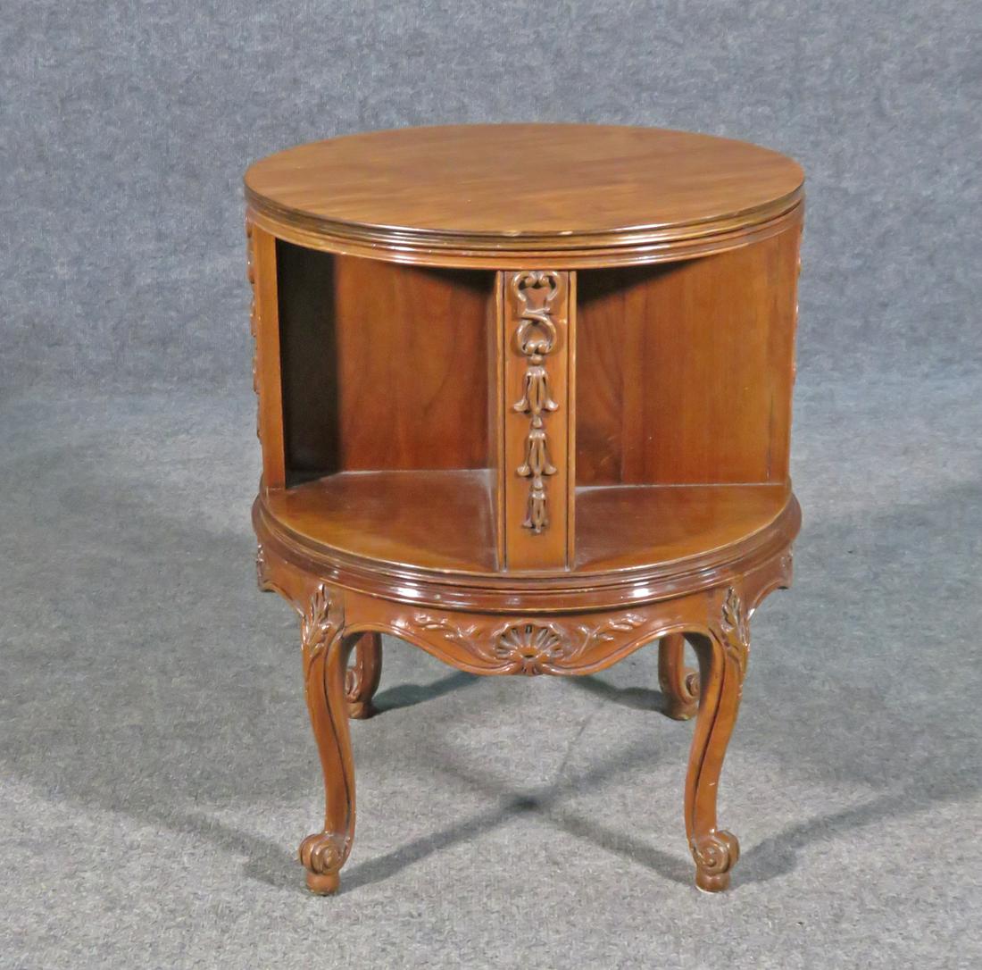FRENCH CARVED REVOLVING BOOKCASE TABLE (1 of 8)