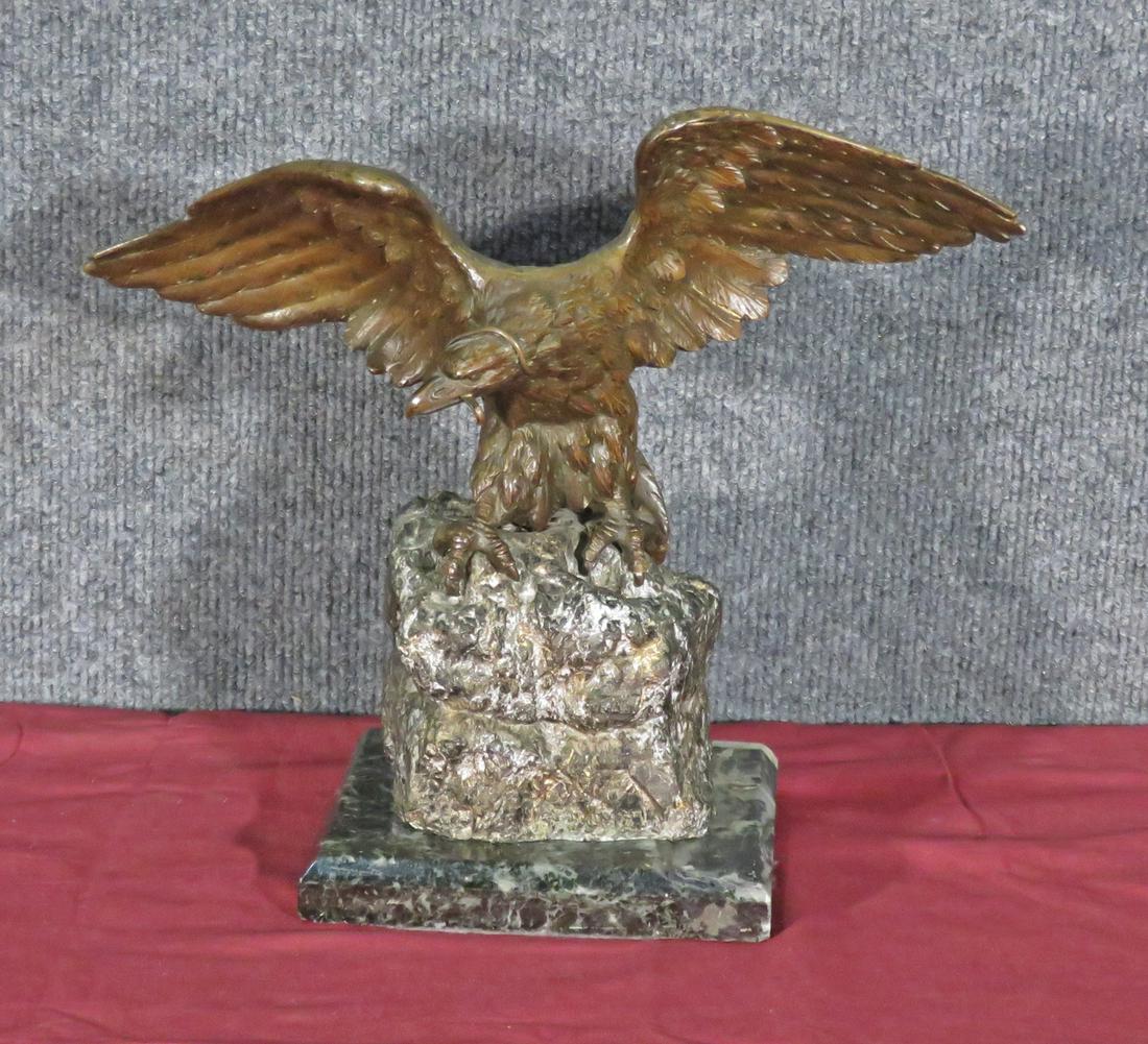 BRONZE EAGLE ON MARBLE BASE (1 of 8)