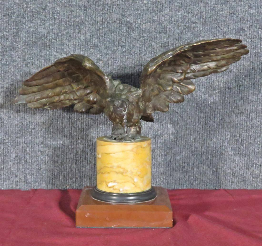 BRONZE EAGLE ON MARBLE BASE (1 of 8)