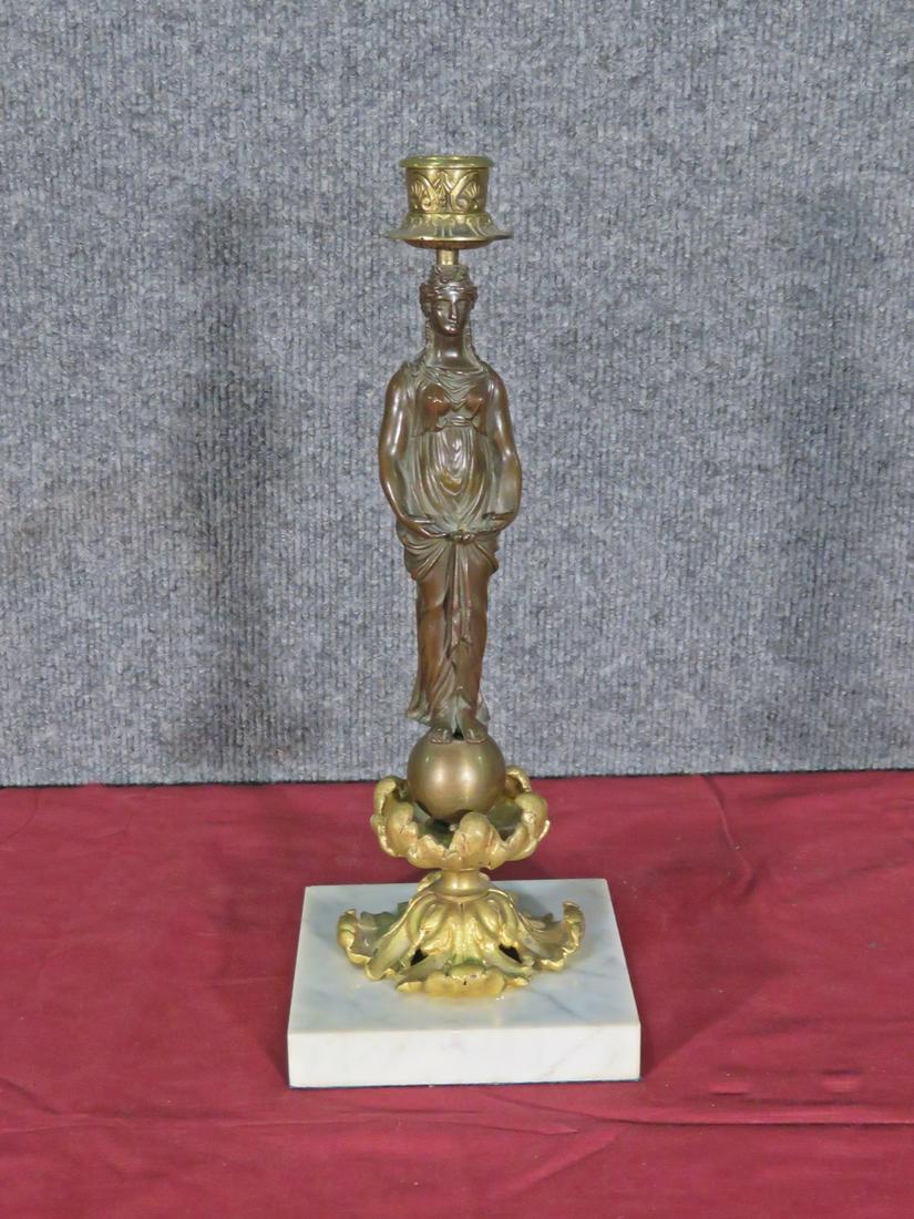 BRONZE FIGURAL CANDLE STAND (1 of 8)