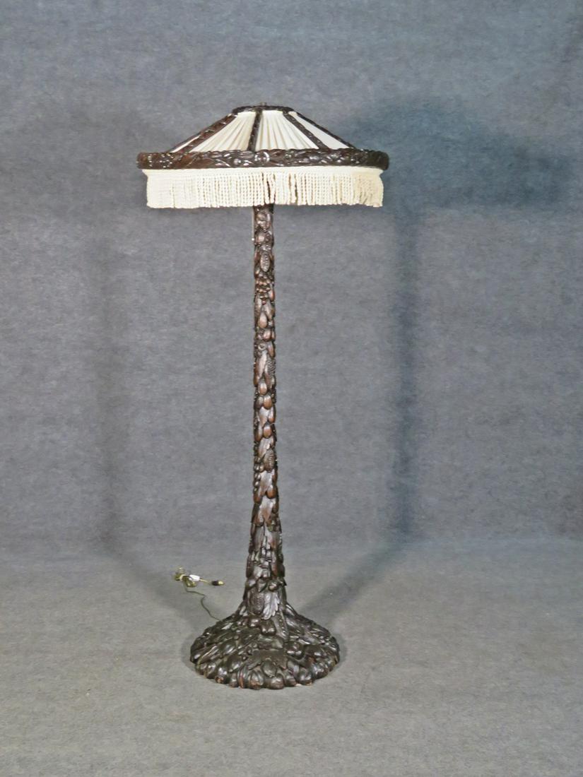 BLACK FOREST CARVED FLOOR LAMP (1 of 11)