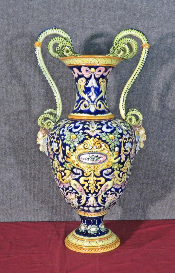 LARGE HAND PAINTED FIGURAL URN (1 of 11)