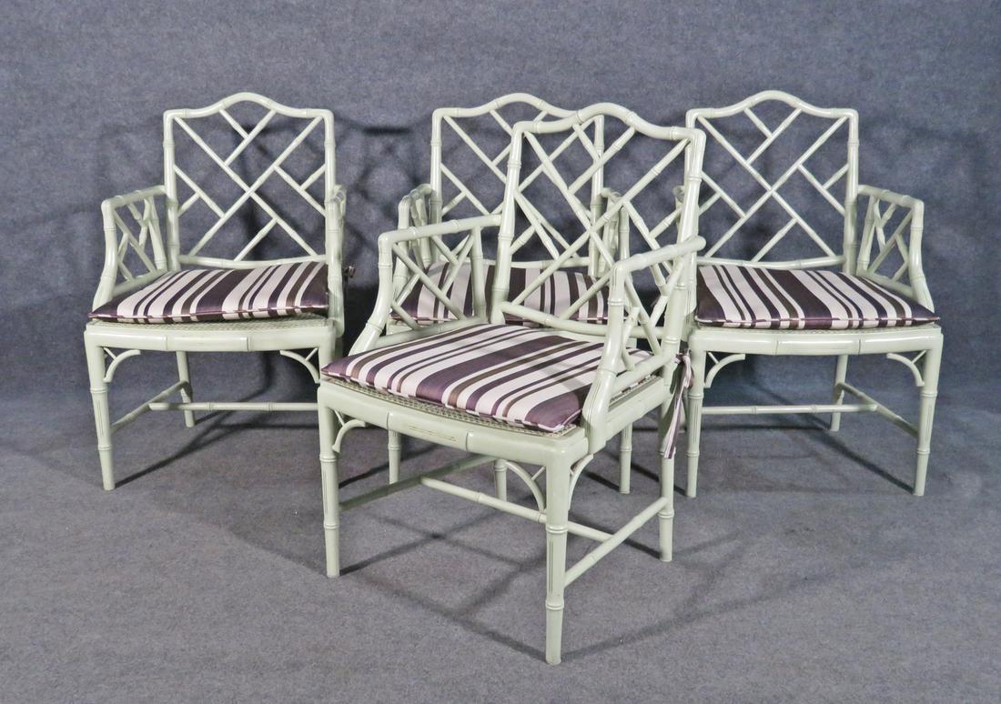 4 FAUX BAMBOO ARM CHAIRS (1 of 6)