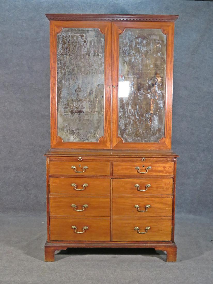 ANTIQUE 2 PC BOOKCASE/CABINET (1 of 8)