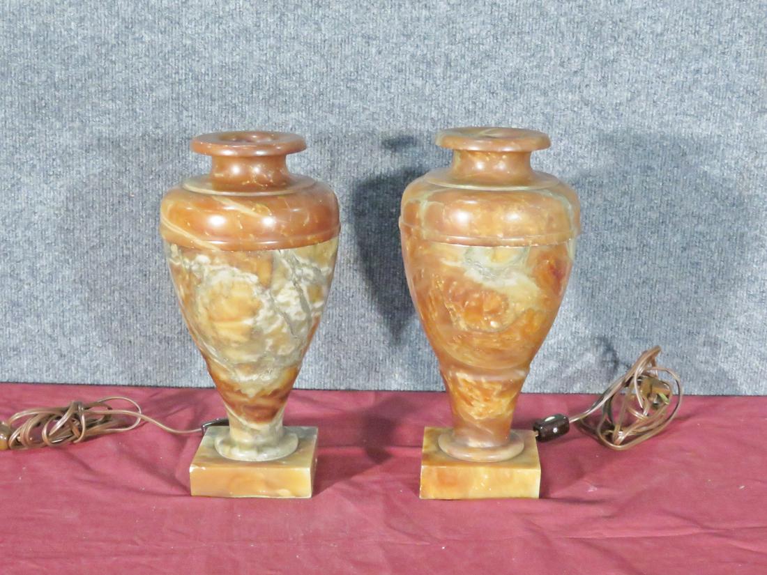 PAIR ALABSTER LAMPS (1 of 9)