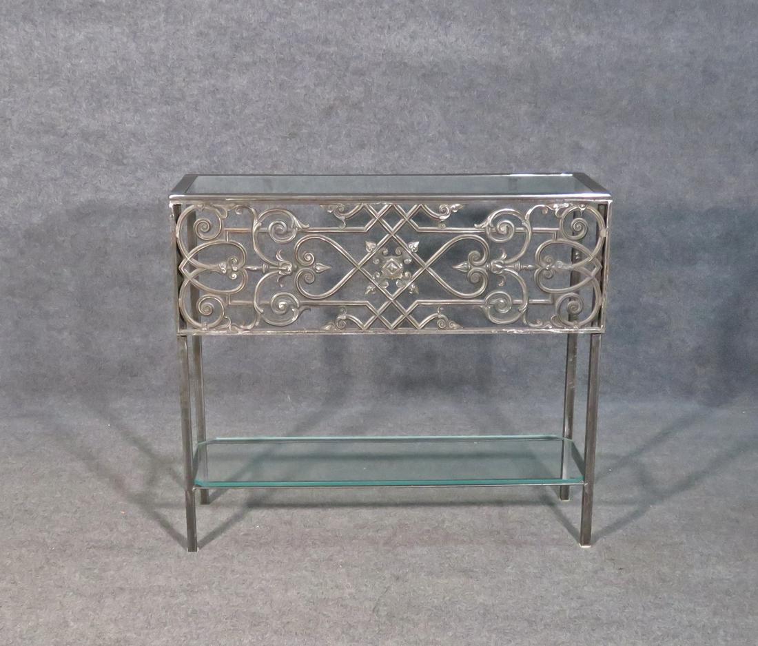 IRON & GLASS TWO TIER CONSOLE (1 of 10)